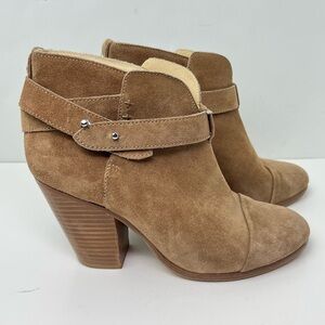 Rag & Bone Harrow Suede Leather Tan Casual Slip On Ankle Boots